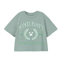 Little & Big Girls Round Neck Short Sleeve Minecraft Graphic T-Shirt