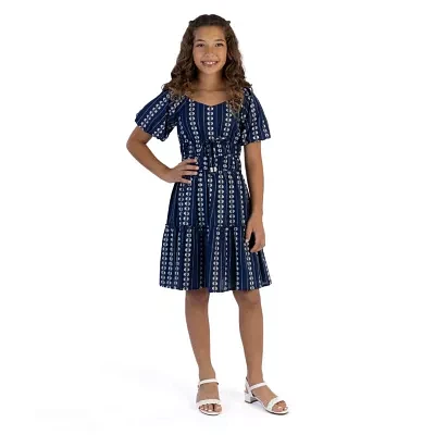 Speechless Big Girls Short Sleeve Flutter Sleeve A-Line Dress