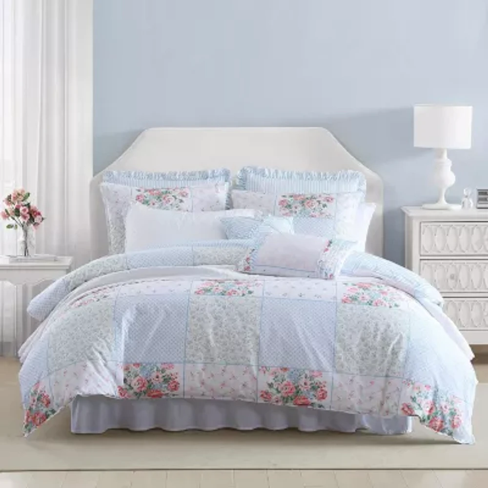 Laura Ashley Hope Patchwork Cotton Midweight Comforter Set