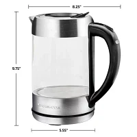 Ovente 1.7 Litre Glass Stainless Steel Electric Kettle