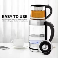 Ovente 1.7 Litre Glass Stainless Steel Electric Kettle