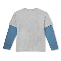 Thereabouts Little & Big Boys Crew Neck Long Sleeve Graphic T-Shirt