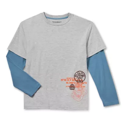 Thereabouts Little & Big Boys Crew Neck Long Sleeve Graphic T-Shirt