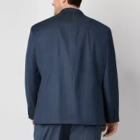 Shaquille O’Neal XLG Big and Tall Solid Blue Stretch Suit Jacket