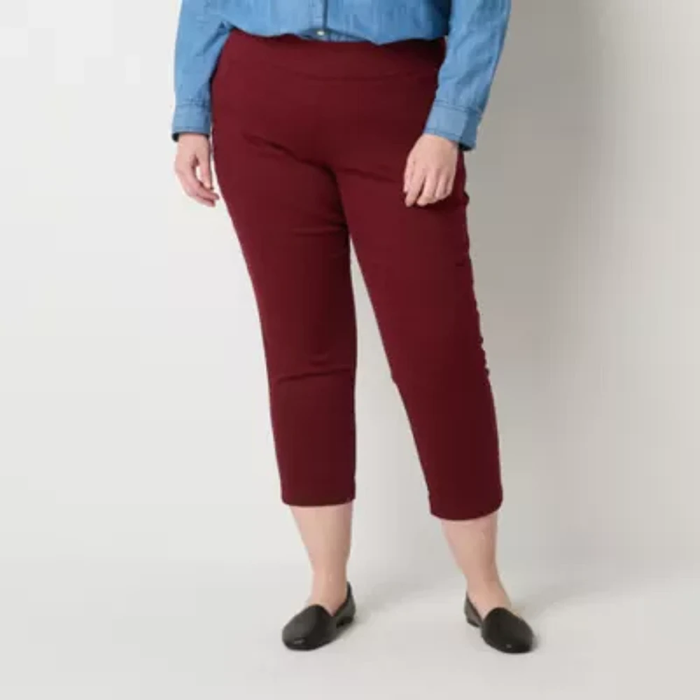 St. John's Bay-Plus Womens Ankle Pull-On Pants