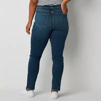 a.n.a Womens High Rise Straight Leg Jean