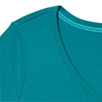 St. John's Bay Womens Plus V Neck 3/4 Sleeve Adaptive Easy-on + Easy-off T-Shirt