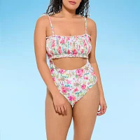 Decree Womens Textured One Piece Swimsuit Juniors