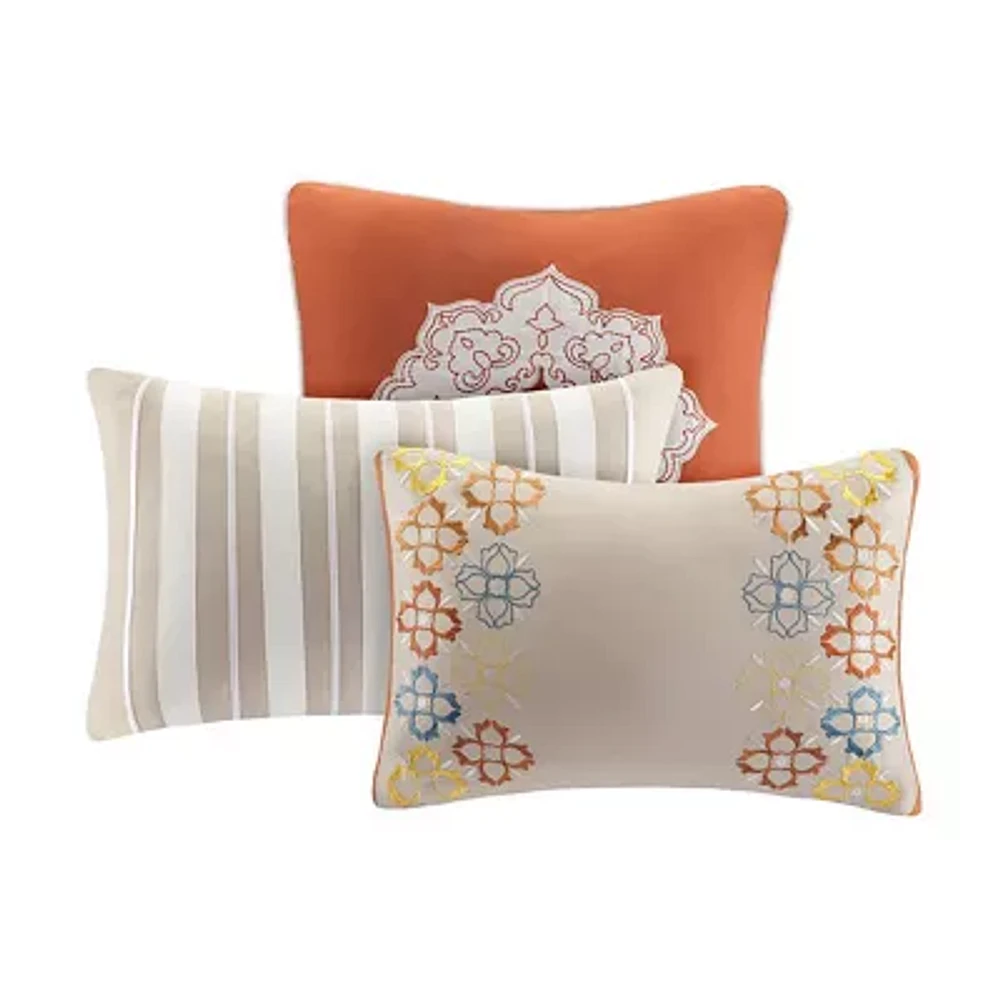 Madison Park Maya 6-Pc Printed Quilt Set With Throw Pillows