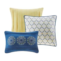 Madison Park Moraga 6-Pc Reversible Quilt Set With Throw Pillows