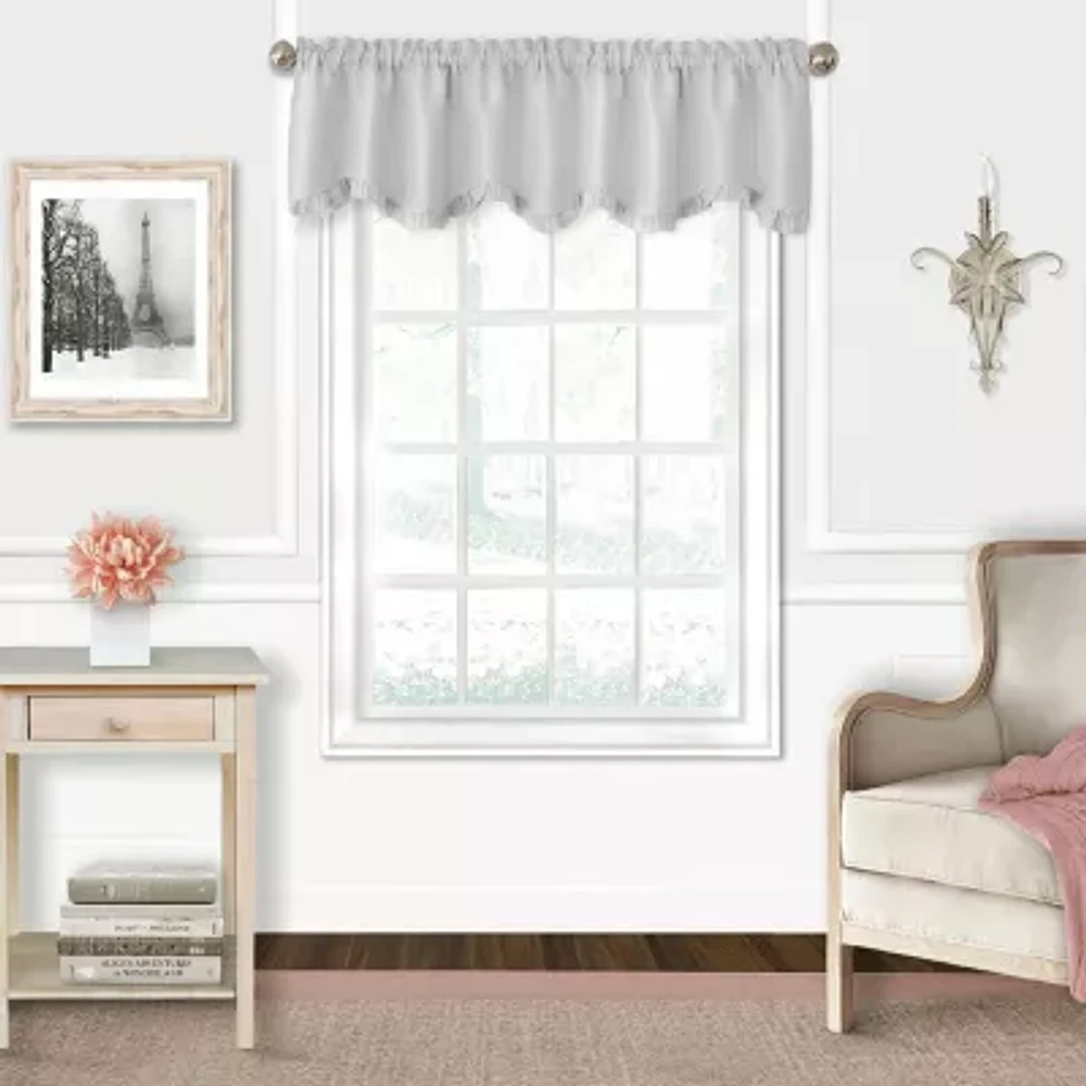 Elrene Home Fashions Adaline Ruffled Faux-Silk Rod Pocket Scallop Valances