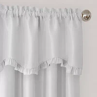 Elrene Home Fashions Adaline Ruffled Faux-Silk Rod Pocket Scallop Valances