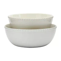 Fieldcrest Beaded 2-pc. Ceramic Serving Bowl