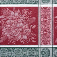 Elrene Home Fashions Poinsettia Plaid Jacquard Rectangle Tablecloths