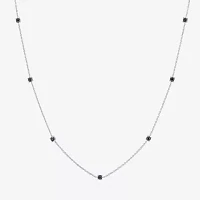 Diamond Addiction Womens 1/4 CT. T.W. Natural Black Diamond Sterling Silver 16 Inch Pendant Necklace