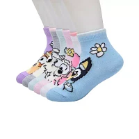 6 Pair Bluey Quarter Ankle Socks Girls