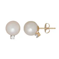 Sofia Sofia 1/10 CT. T.W. White Cultured Freshwater Pearl 14K Gold 10.2mm Stud Earrings