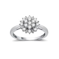 Diamond Blossom Womens 1/2 CT. T.W. Natural White 10K Gold Cocktail Ring