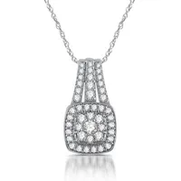 Diamond Blossom Womens 1 CT. T.W. Mined White Diamond 10K Gold Cushion Pendant Necklace