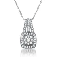 Diamond Blossom Womens 1 CT. T.W. Natural White Diamond 10K Gold Cushion Pendant Necklace