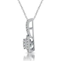 Diamond Blossom Womens 1 CT. T.W. Natural White Diamond 10K Gold Cushion Pendant Necklace