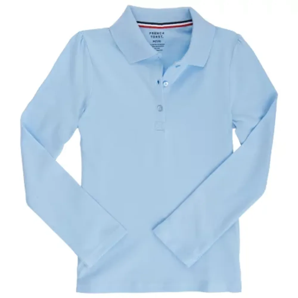 French Toast Little & Big Girls Long Sleeve Polo Shirt