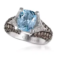 Le Vian® Grand Sample Sale™ Ring featuring Sea Blue Aquamarine® Chocolate Diamonds® & Vanilla Diamonds® set in 14K Vanilla Gold® - SIZE 7