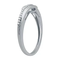 Womens 1/10 CT. T.W. Natural White Diamond Sterling Silver Cocktail Ring