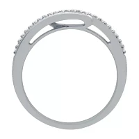 Womens 1/10 CT. T.W. Natural White Diamond Sterling Silver Cocktail Ring