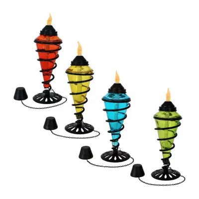Net Health Shops Colored Glass Tabletop Set Of Torch