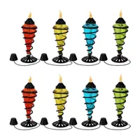 Net Health Shops Colored Glass Tabletop Set Of 8 Torch