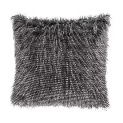 Madison Park Edina Luxury Faux Fur Square Throw Pillow