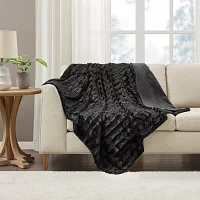 Madison Park York Long Faux-Fur Throw