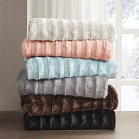 Madison Park York Long Faux-Fur Throw