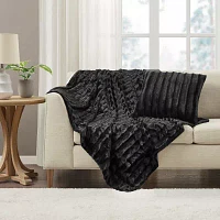 Madison Park York Long Faux-Fur Throw