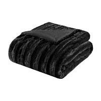 Madison Park York Long Faux-Fur Throw