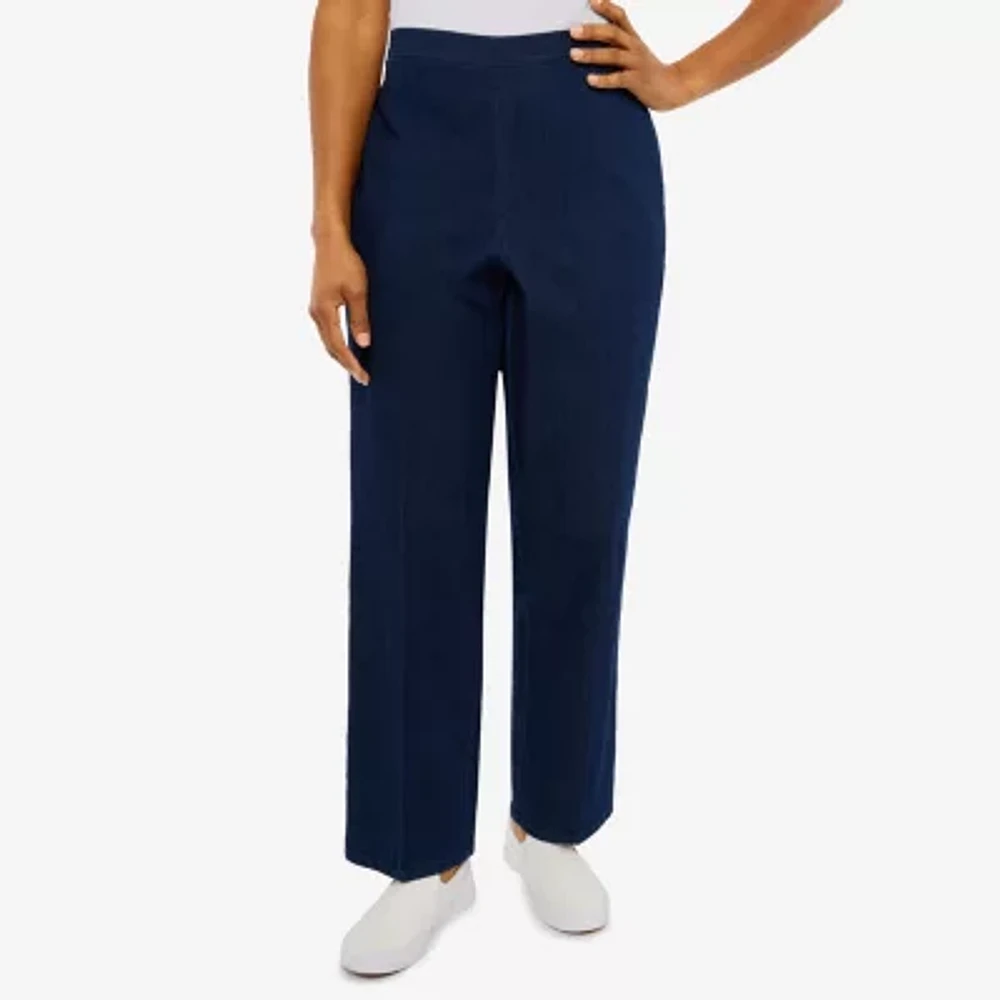 Alfred Dunner Moody Blues Womens Mid Rise Straight Pull-On Pants