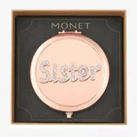 Monet Jewelry Rose Tone Sister Compact Mirror