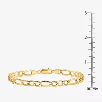 14K Gold Inch Semisolid Figaro Chain Bracelet