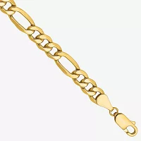 14K Gold 7 Inch Semisolid Figaro Chain Bracelet