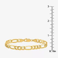 14K Gold 7 Inch Semisolid Figaro Chain Bracelet