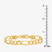 14K Gold 7 Inch Semisolid Figaro Chain Bracelet