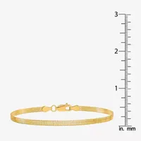 Inch Solid 10K Gold Herringbone Chain Bracelet