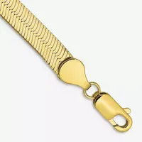 10K Gold Inch Solid Herringbone Chain Bracelet