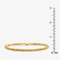 14K Gold 7 Inch Semisolid Rope Chain Bracelet