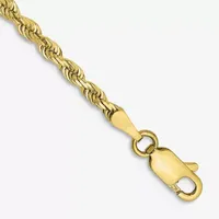 10K Gold Inch Solid Rope Chain Bracelet