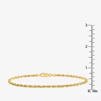 10K Gold Inch Solid Rope Chain Bracelet