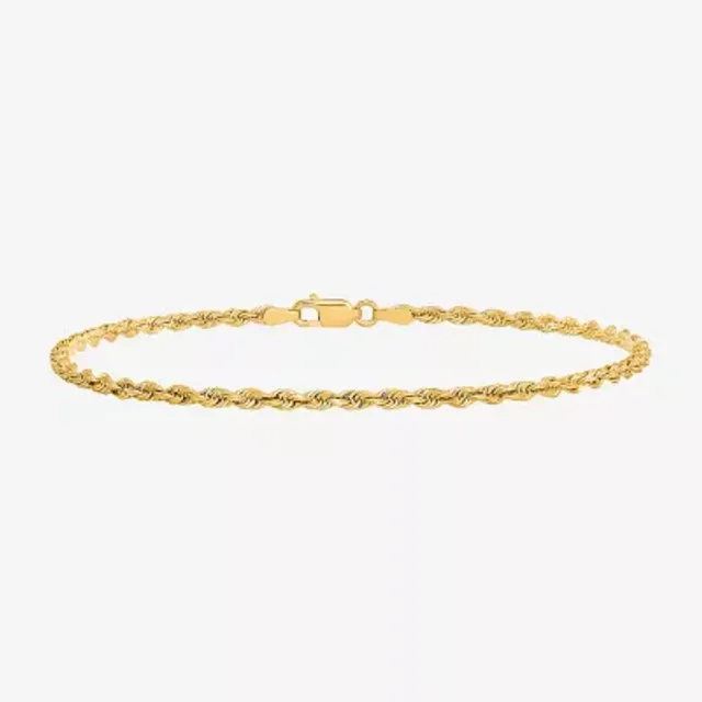 Mens 10K Yellow Gold 9 Curb Bracelet - JCPenney