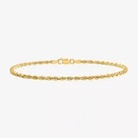 10K Gold Inch Solid Rope Chain Bracelet