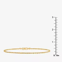 10K Gold 9 Inch Solid Rope Chain Bracelet